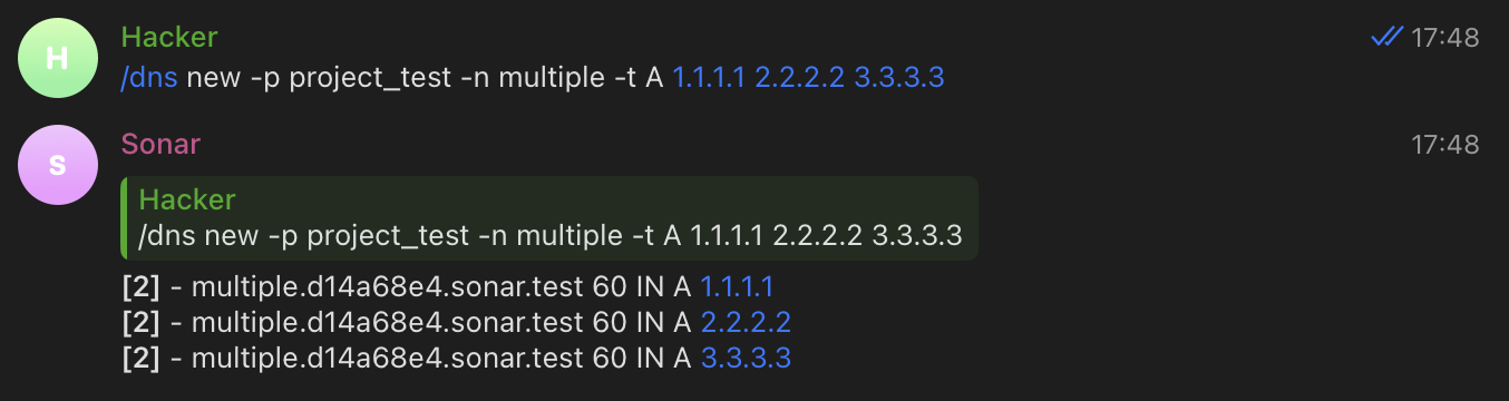 Create new DNS record with multiple IPs