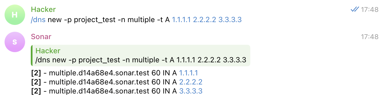 Create new DNS record with multiple IPs