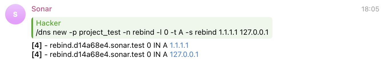 Create new DNS rebind record