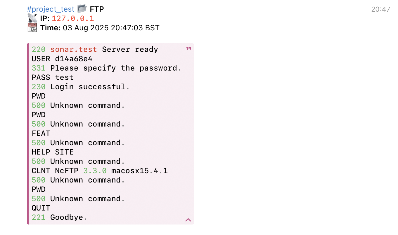FTP notification