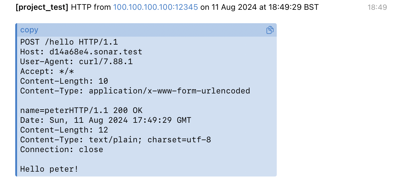 Test HTTP dynamic route alert