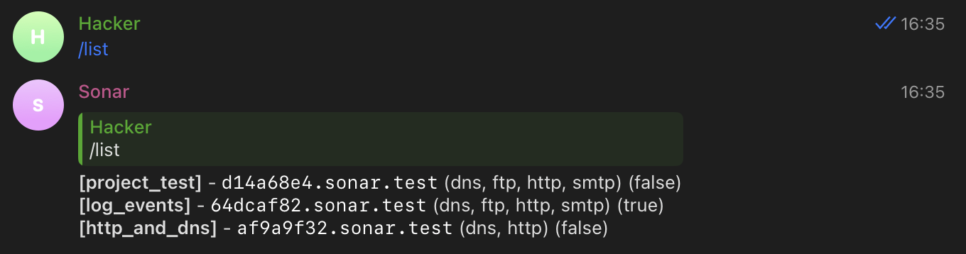 List payloads