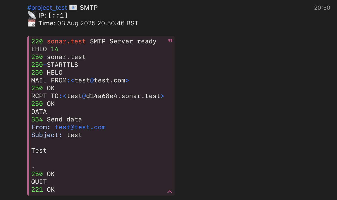 SMTP notification